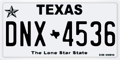 TX license plate DNX4536