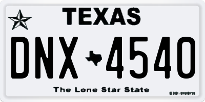 TX license plate DNX4540