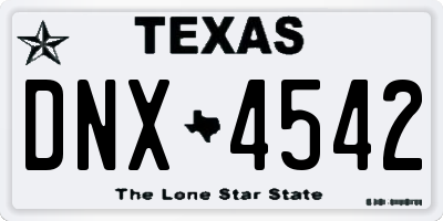 TX license plate DNX4542