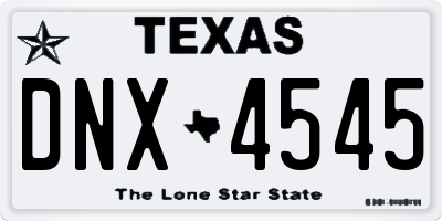 TX license plate DNX4545