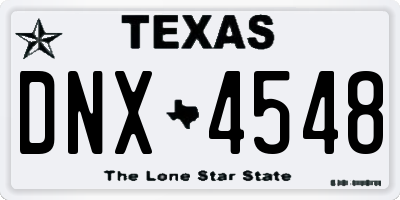 TX license plate DNX4548