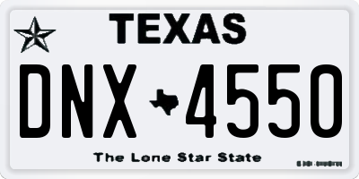 TX license plate DNX4550