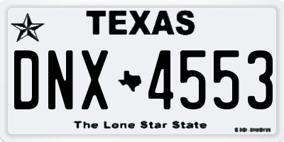 TX license plate DNX4553