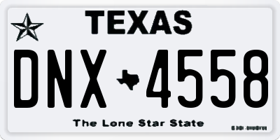 TX license plate DNX4558