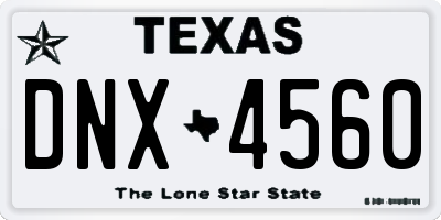 TX license plate DNX4560