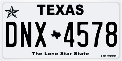 TX license plate DNX4578