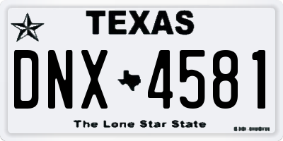 TX license plate DNX4581