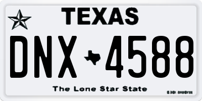 TX license plate DNX4588