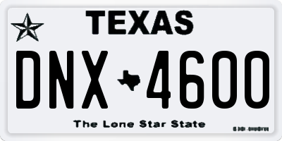TX license plate DNX4600
