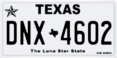 TX license plate DNX4602