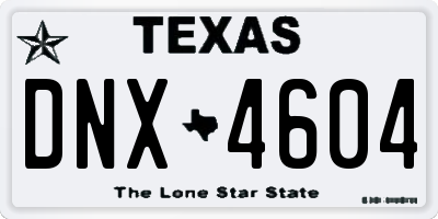 TX license plate DNX4604
