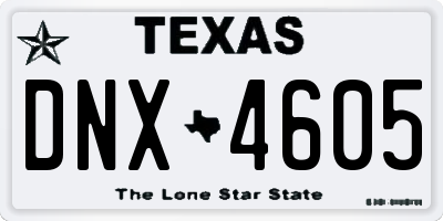 TX license plate DNX4605