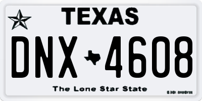 TX license plate DNX4608