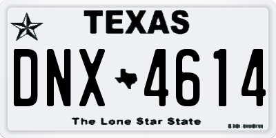 TX license plate DNX4614