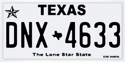 TX license plate DNX4633