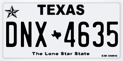 TX license plate DNX4635