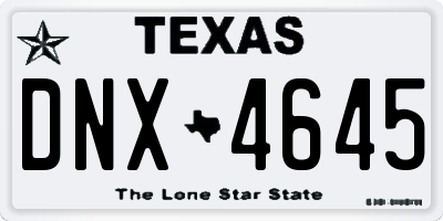 TX license plate DNX4645