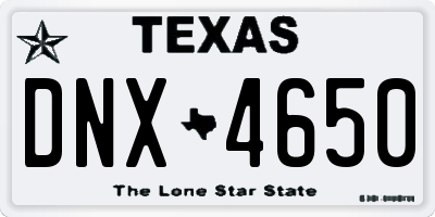 TX license plate DNX4650