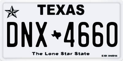 TX license plate DNX4660