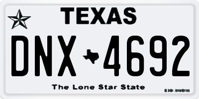 TX license plate DNX4692