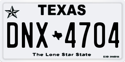 TX license plate DNX4704