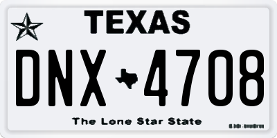TX license plate DNX4708