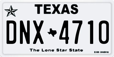 TX license plate DNX4710