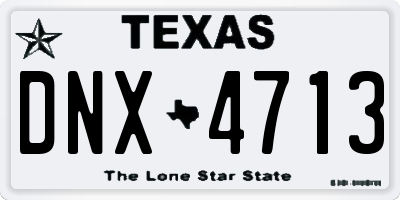 TX license plate DNX4713
