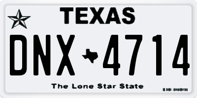 TX license plate DNX4714