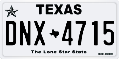 TX license plate DNX4715