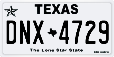 TX license plate DNX4729