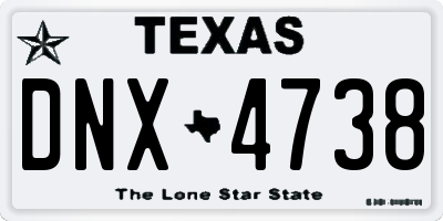 TX license plate DNX4738