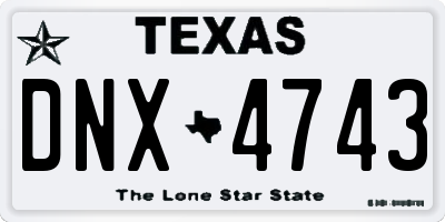 TX license plate DNX4743