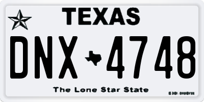 TX license plate DNX4748