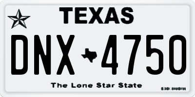 TX license plate DNX4750