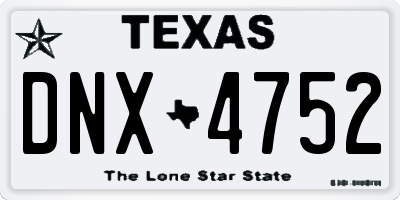 TX license plate DNX4752