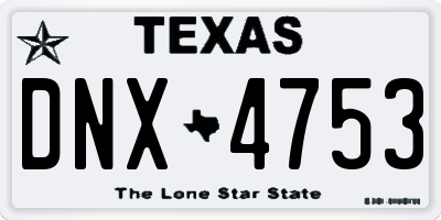 TX license plate DNX4753