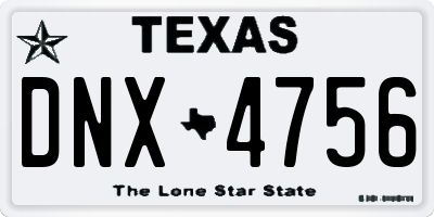 TX license plate DNX4756