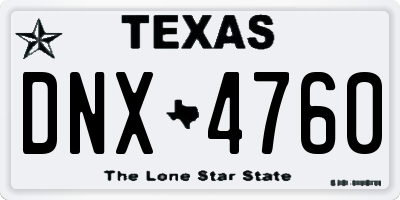 TX license plate DNX4760