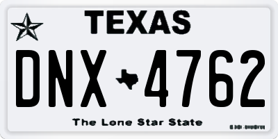TX license plate DNX4762