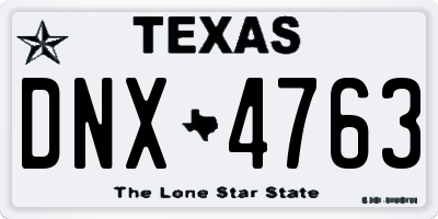 TX license plate DNX4763