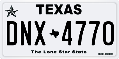 TX license plate DNX4770
