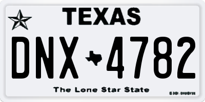 TX license plate DNX4782