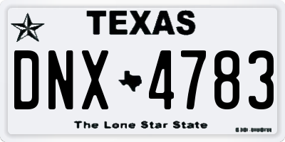 TX license plate DNX4783