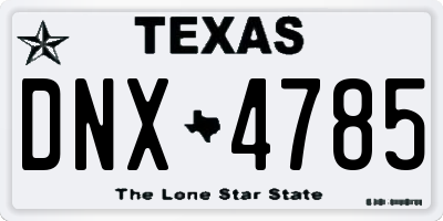 TX license plate DNX4785