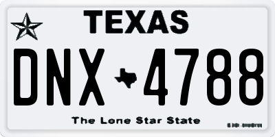 TX license plate DNX4788