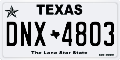TX license plate DNX4803