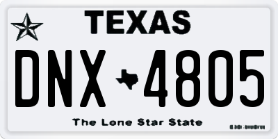 TX license plate DNX4805