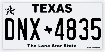 TX license plate DNX4835