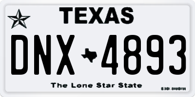 TX license plate DNX4893